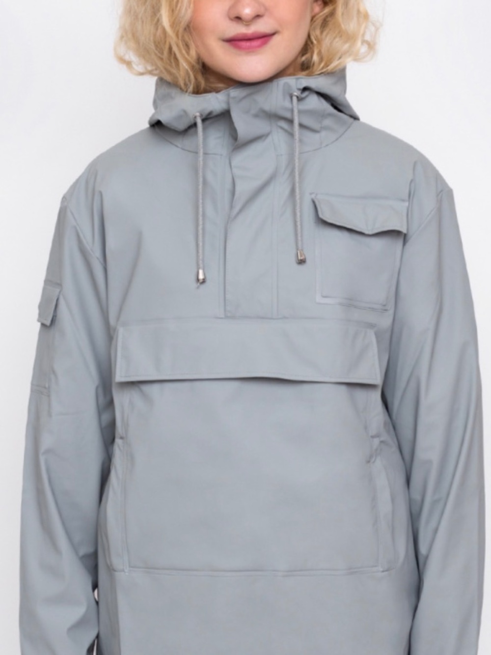 RAINS Camp Waterproof Anorak Rain Jacket Fog Gray M/L Unisex